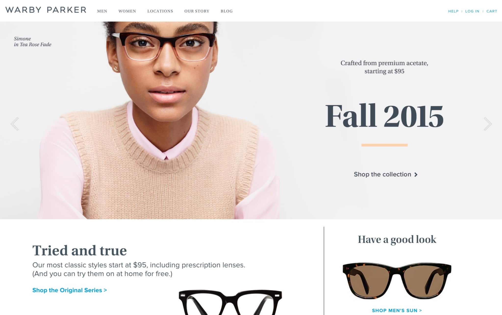 Warby Parker - Good Website Examples