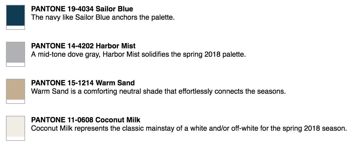 Subdued color trends of 2018 according to Pantone