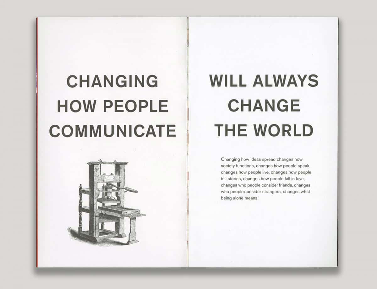 Changing how people communicate will always change the world - Facebook little red book by ben barry