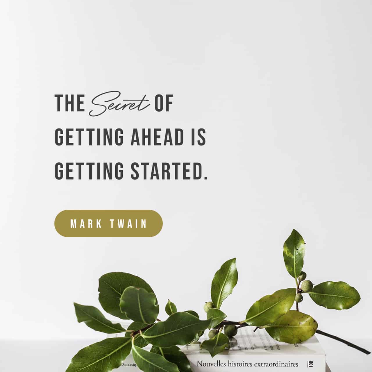 The Secret of Getting Ahead is Getting Started - Mark Twain
