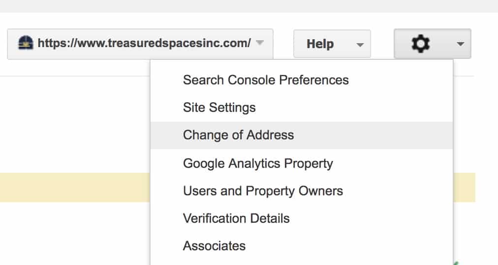 Gear on the top right of the old version of search console, and select 'change of address'