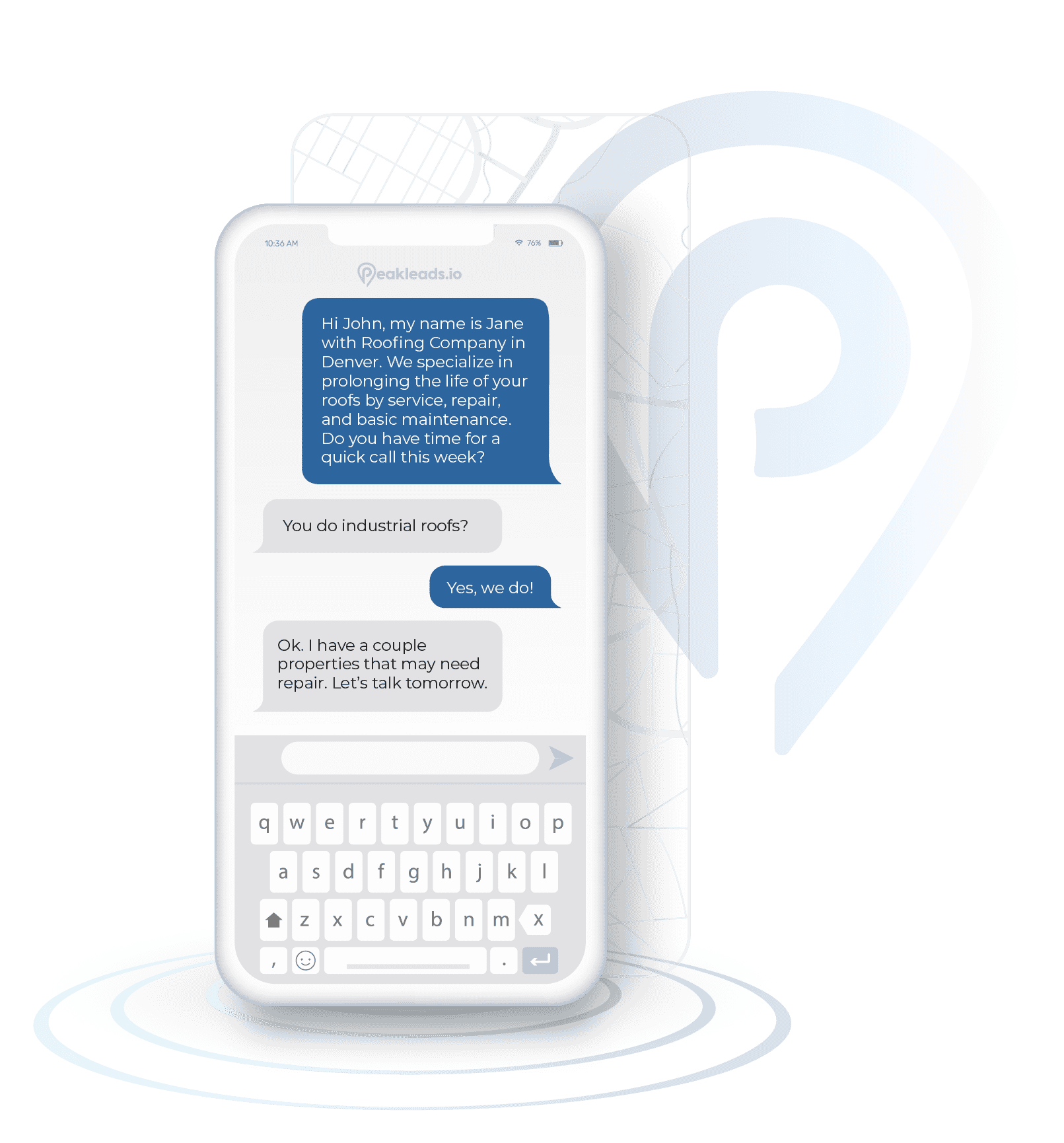 Peak leads emailing and texting to get commercial roofing leads