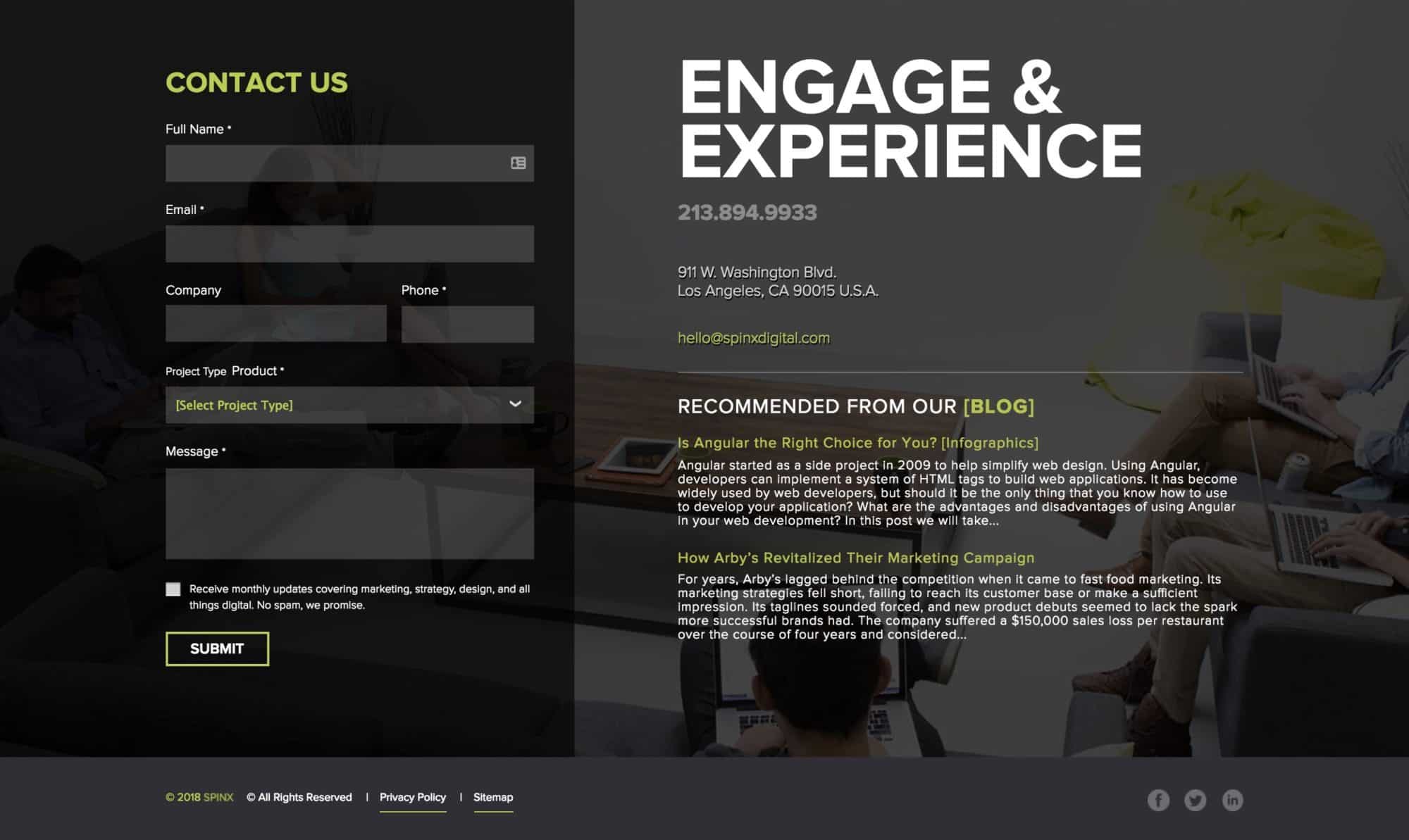 Spinx Footer design