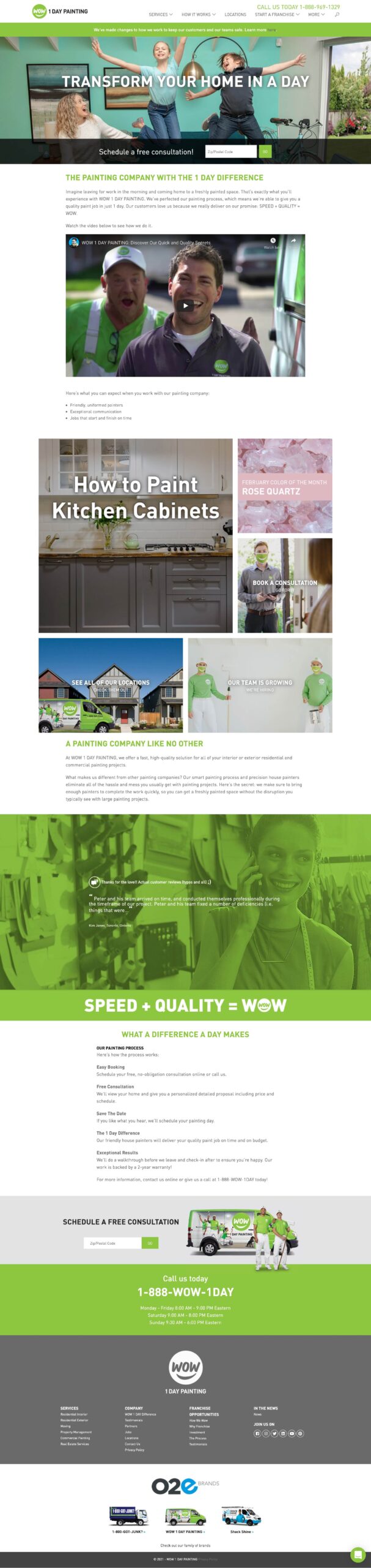 Another example of [ainting contractor website design by Wow 1 Day Painting