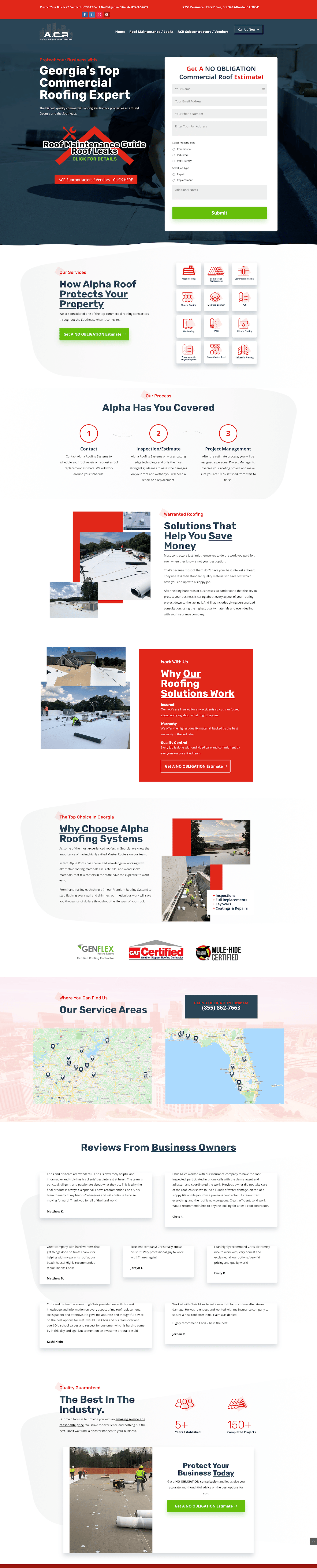 Alpha Commercial Roofing Website Examples
