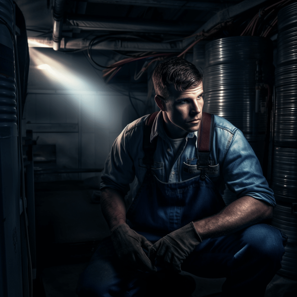 Image of a person using a laptop to search for HVAC services online