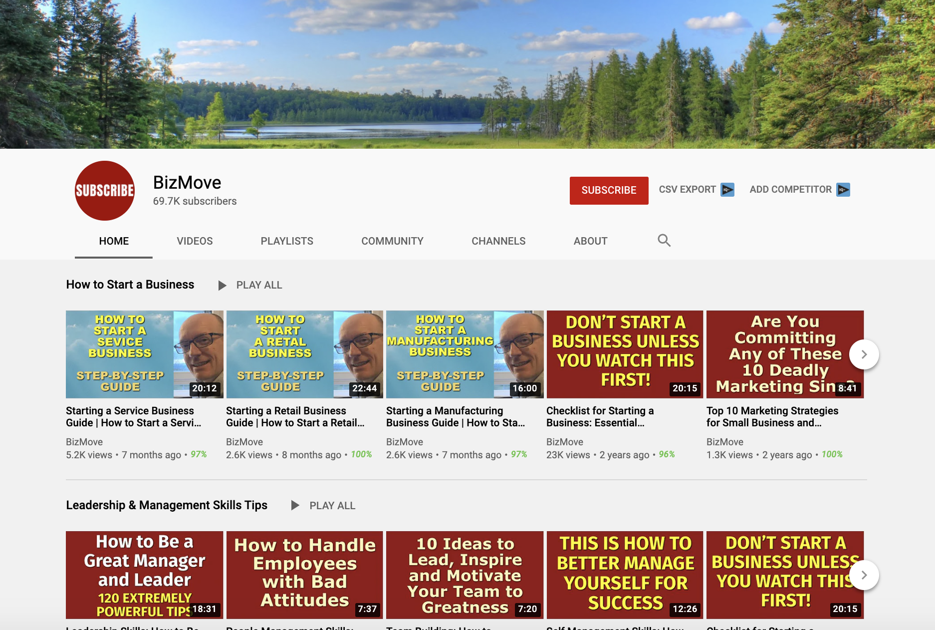 BizMove Business strategy process youtube channels
