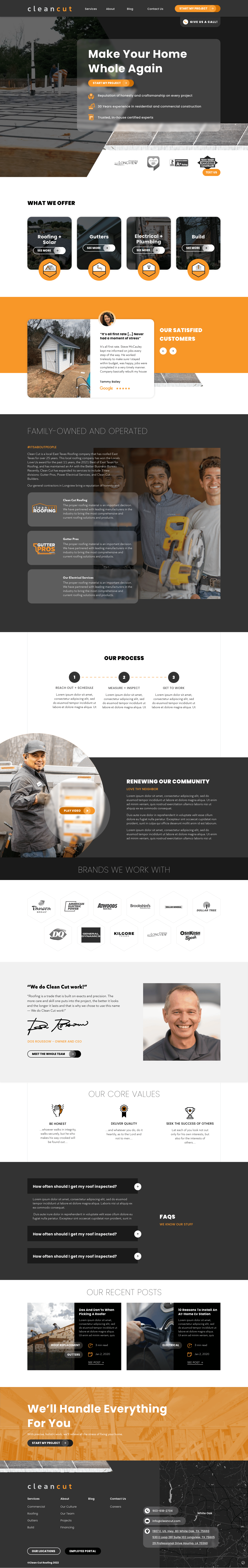 Clean Cut Commercial roofing website inspiration
