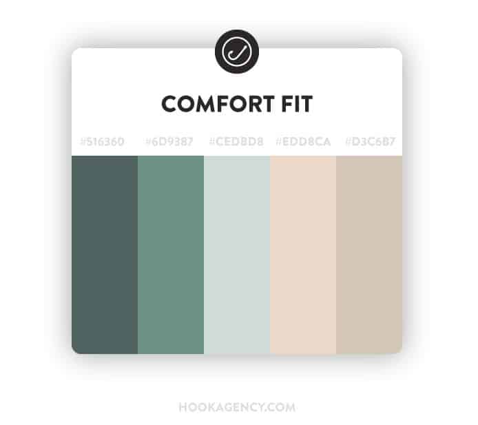 comfort fit tan pink green color scheme 2021