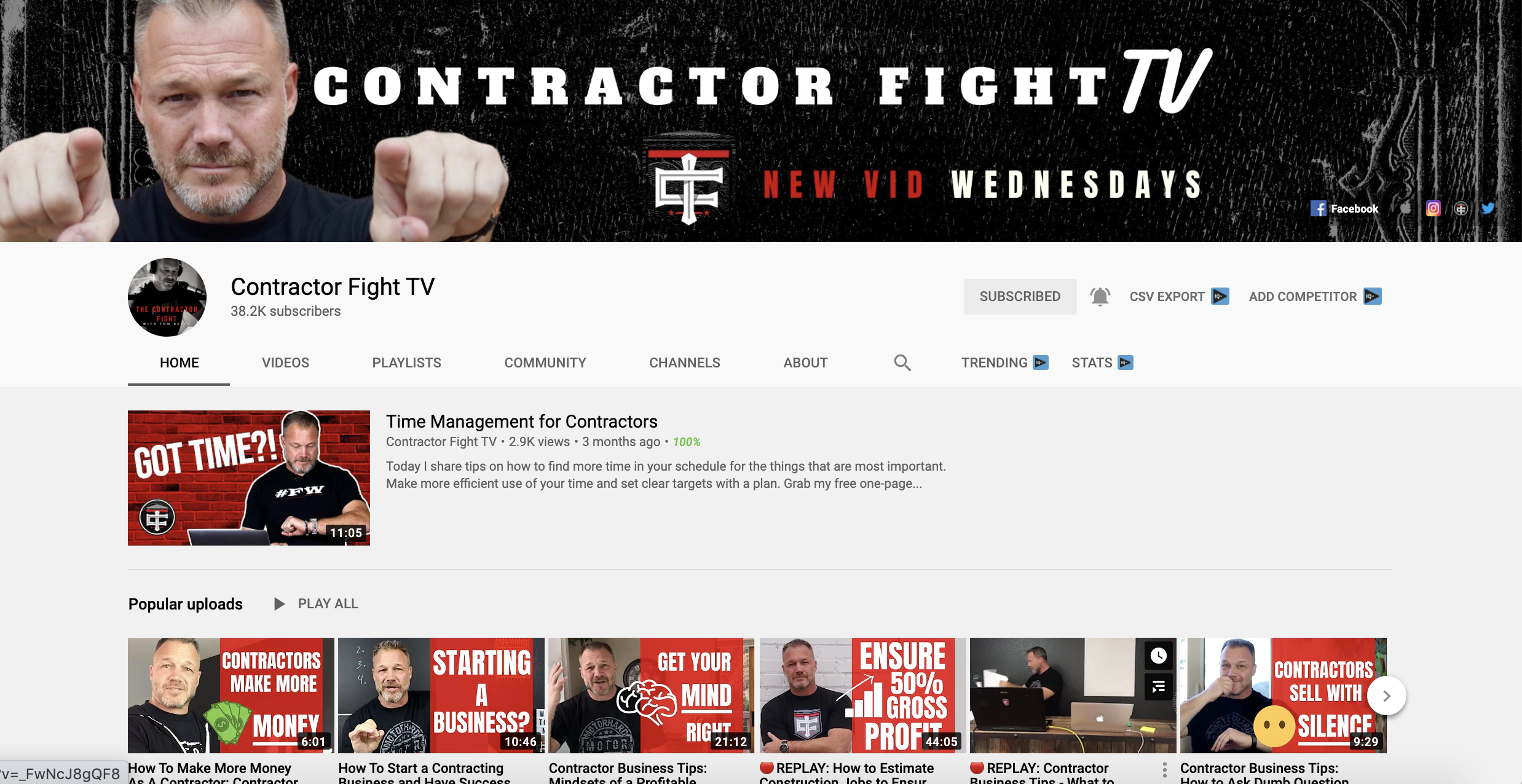 Youtube channel for contractors - contractor fight TV