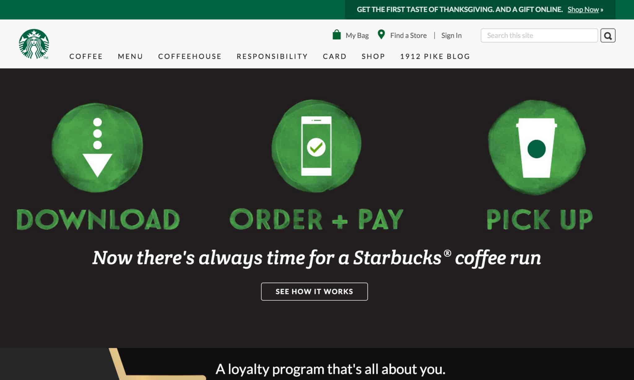 Starbucks - Good Website Examples 