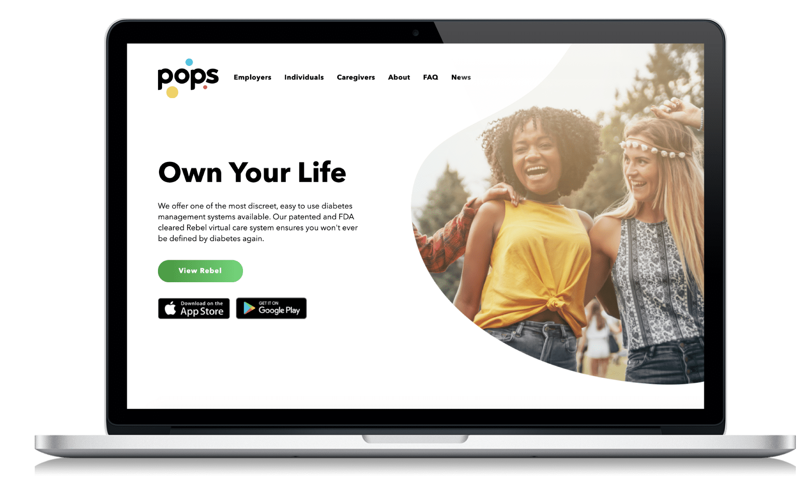 Pops Diabetes Website Design