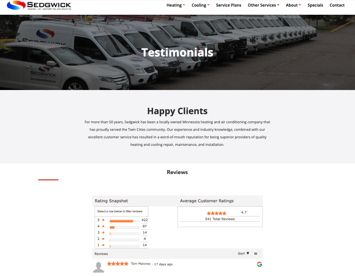 hvac testimonials