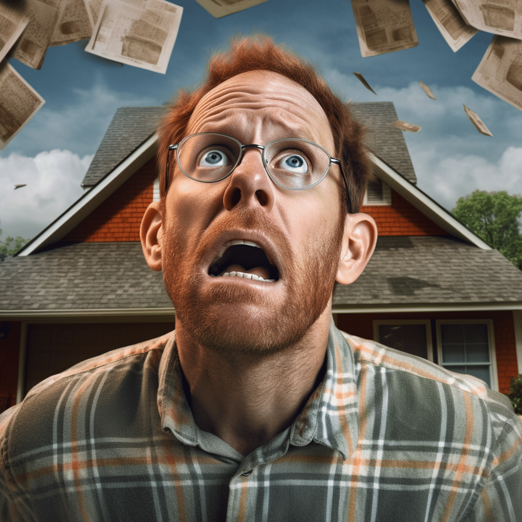 Too High Roofing Quote/Estimate - Cheaper Bid Objection Handling in Sales - Homeowner frustrated with expensive estimate looks up at high bid