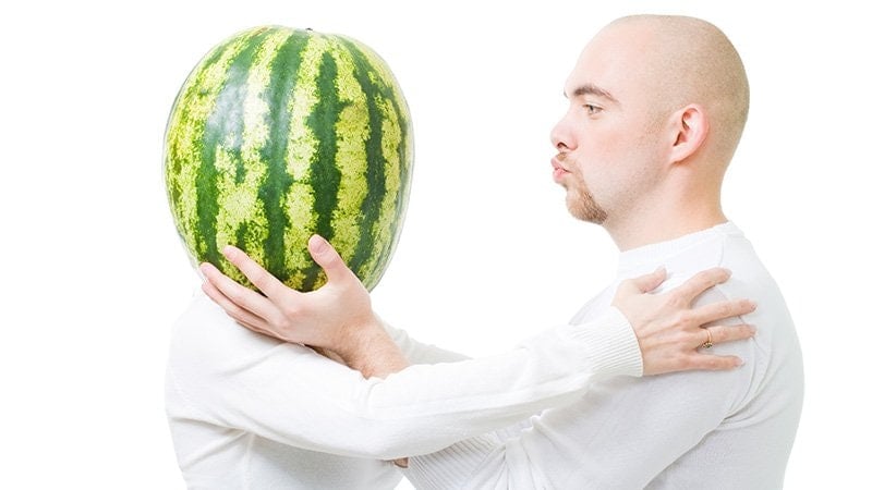 Watermelon Head Stock Photo