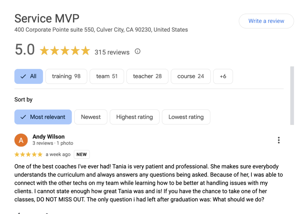 Service MVP