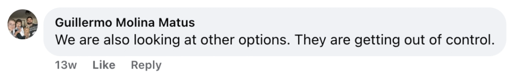 A roofing professional, Guillermo Molina Matus, commented 13 weeks ago on Facebook: "We are also looking at other options. They are getting out of control." This highlights growing dissatisfaction within the roofing community and signals a shift as roofers consider alternatives.
