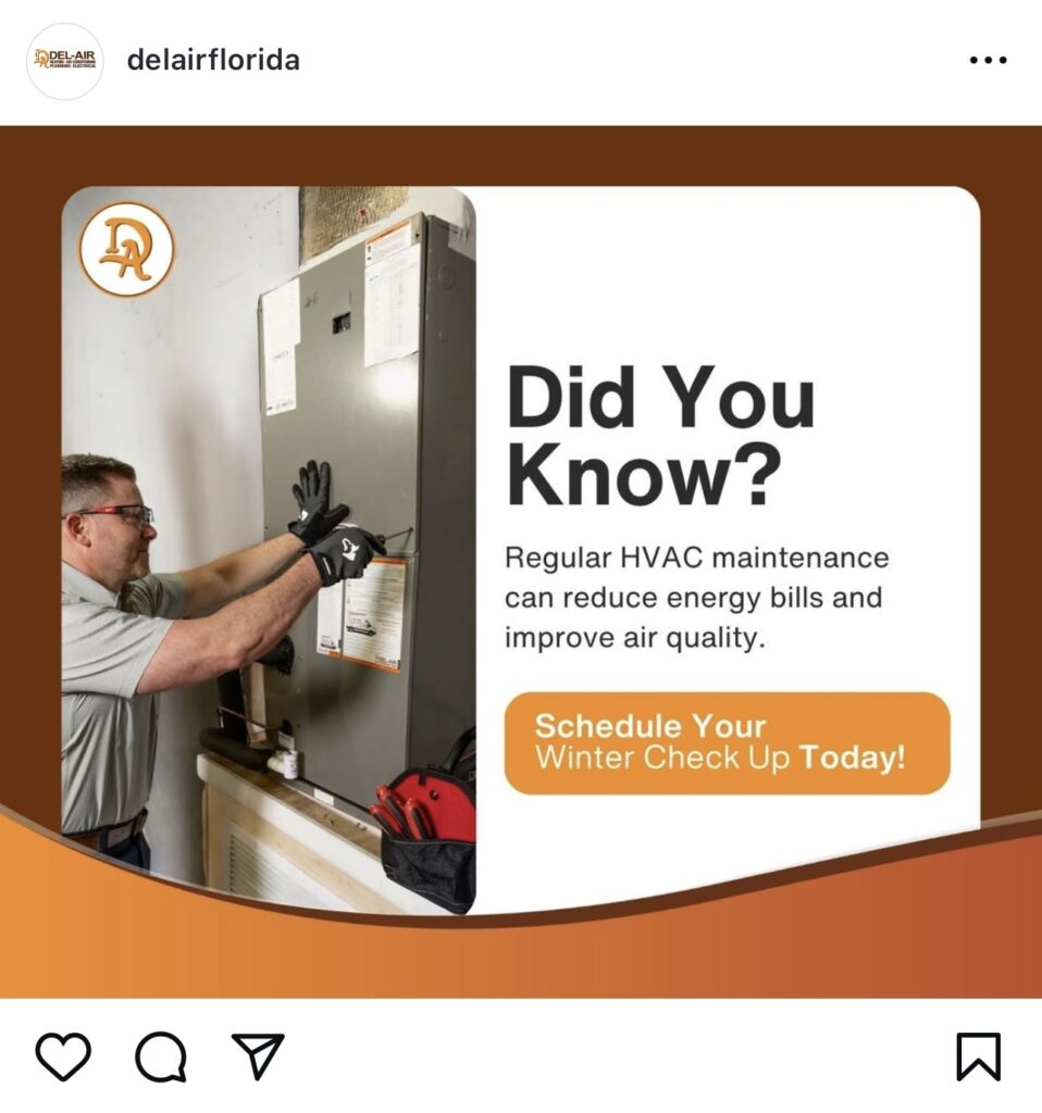 A gloved technician services an HVAC unit. Did You Know? Regular HVAC maintenance lowers energy bills and enhances air quality. Book your 2025 winter check-up now! Ideal for your next social media post.