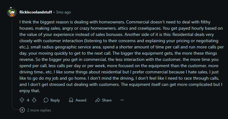 Commercial pest control is easier than residential: higher pay, fewer emotional clients, less travel, and simpler service calls.