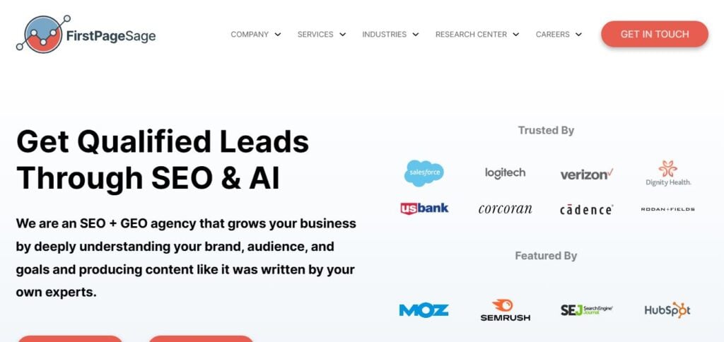 Hook Agency’s website banner highlights SEO, AI, and Electrician SEO for lead generation, with logos of trusted clients shown.