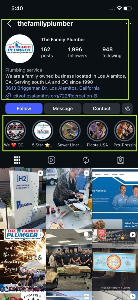 Visit "The Family Plumber" Instagram for service updates, contact info, and team photos in Los Alamitos, CA. Follow us today.