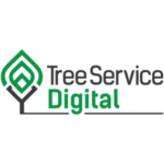 Tree Service Digital logo: a stylized green leaf icon with black and green brand text.